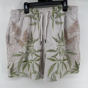 Mavrans Swim Trunks Mens XL Tropical Leaf Print Mesh Lined Shorts Sustainable